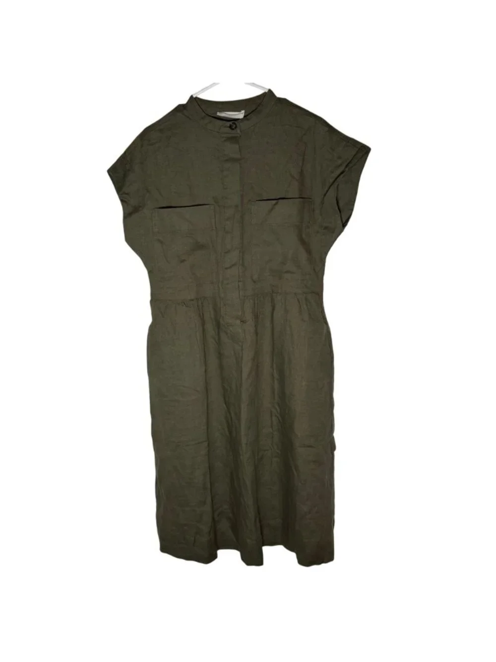 Everlane The Craft Dress in Linen Women's Size Small Kalamata Olive Green NWT! - Picture 2 of 6